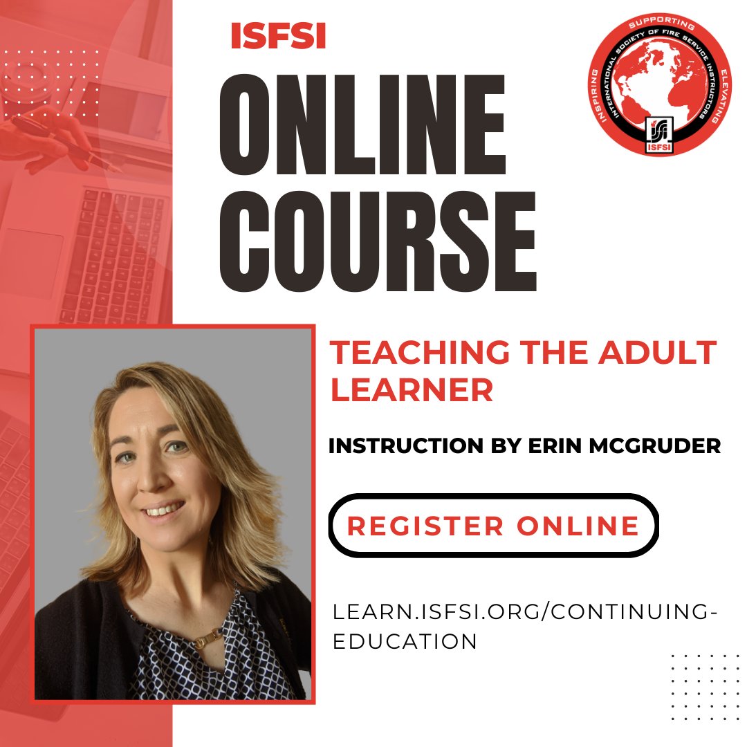 FireInstructors's tweet image. Visit learn.isfsi.org/continuing-edu… today, to register for a new ISFSI online course! This pre-recorded presentation is designed to help the new or seasoned fire service instructors.