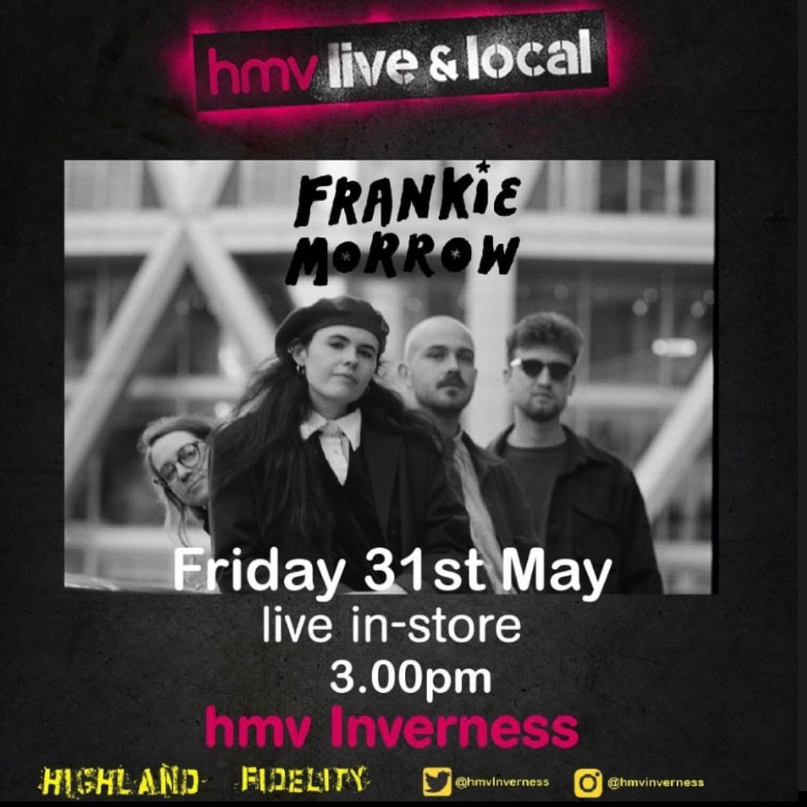 hmvInverness (@hmvinverness) on Twitter photo Just 5 mins to go till the fantastic <a href="/frankiemorrow_/">Frankie Morrow</a> perform live instore as part of #hmvLiveAndLocal
Come in & check out this excellent band playing at 3pm today Just 5 mins to go till the fantastic <a href="/frankiemorrow_/">Frankie Morrow</a> perform live instore as part of #hmvLiveAndLocal
Come in & check out this excellent band playing at 3pm today