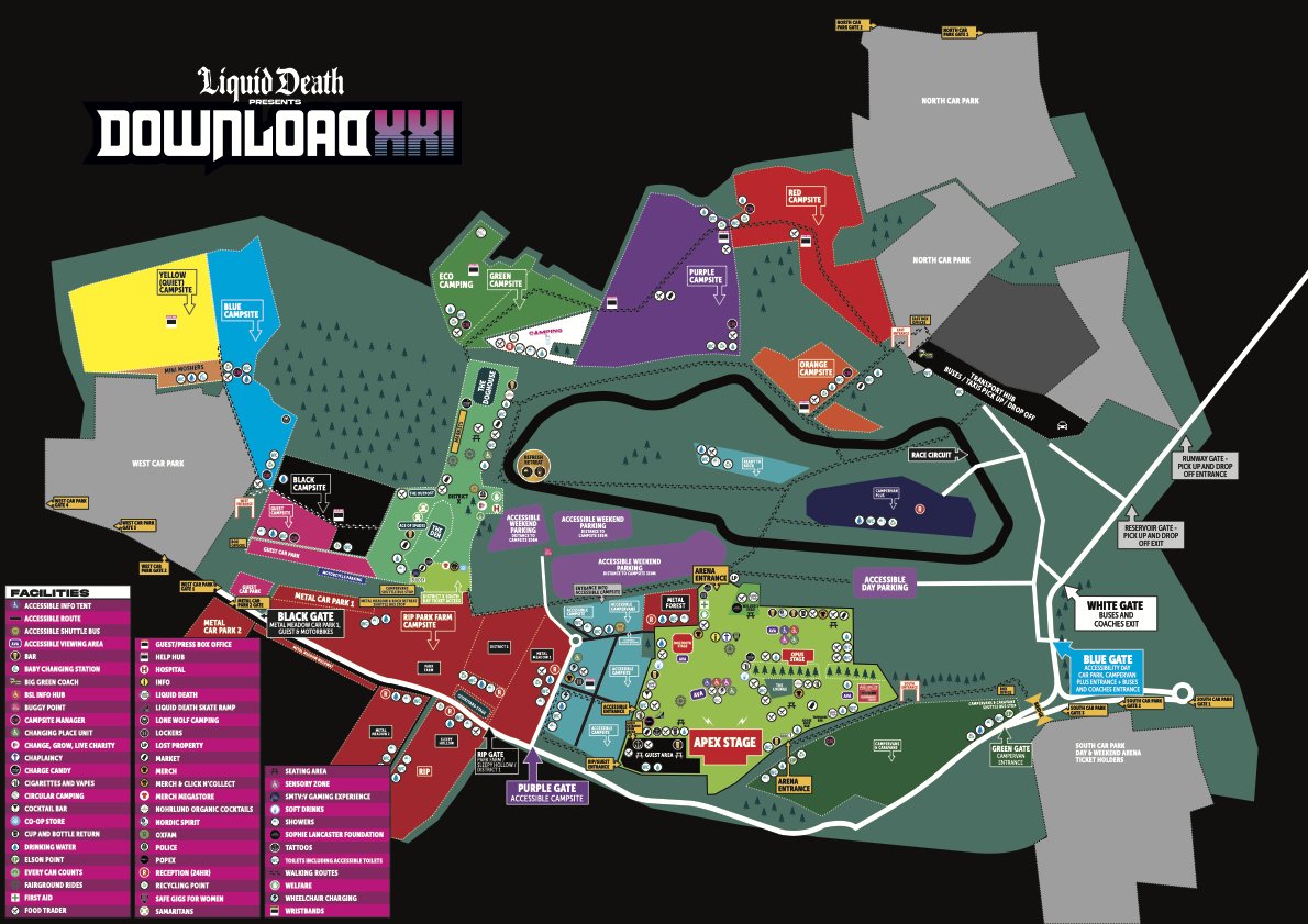 Here's your #LiquidDeath presents Download Festival 2024 map 🗺️

Download our app for a closer look &amp; to find your way around on site!
iOS: ow.ly/ue5h50RYx9O
Android: ow.ly/Qast50RYx9P

#DLXXI