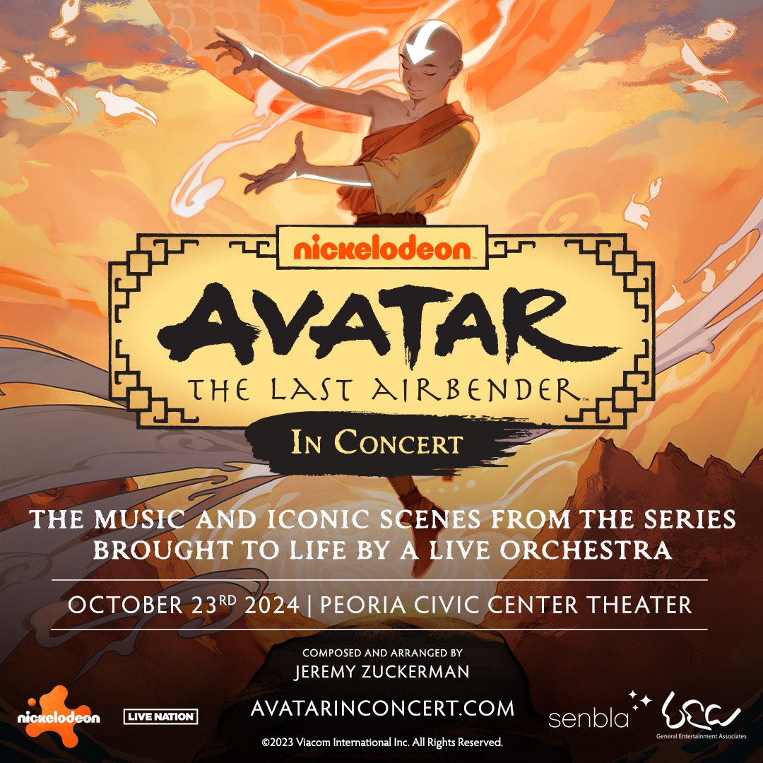 ON SALE NOW!!!

Avatar: The Last Airbender In Concert is coming to the Peoria Civic Center Theater on October 23!

Get your tickets NOW! bit.ly/PCCAvatar

#PlaysinPeoria #ASMGlobal #peoriaciviccentertheater #onsale #AvatarTheLastAirbender #LiveOrchestra