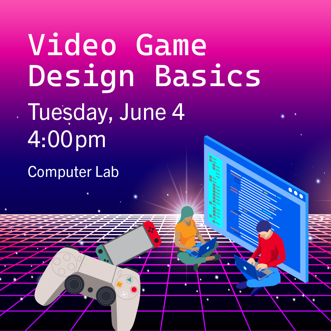 friscolibrary's tweet image. Learn about basic video game design concepts while playing a video game! Try your hand at coding simple games in JavaScript on Tuesday, June 4 at 4pm. This program is perfect for beginners with no coding experience.
bit.ly/4bES67Y
#FPLEvents #coding #videogamecoding