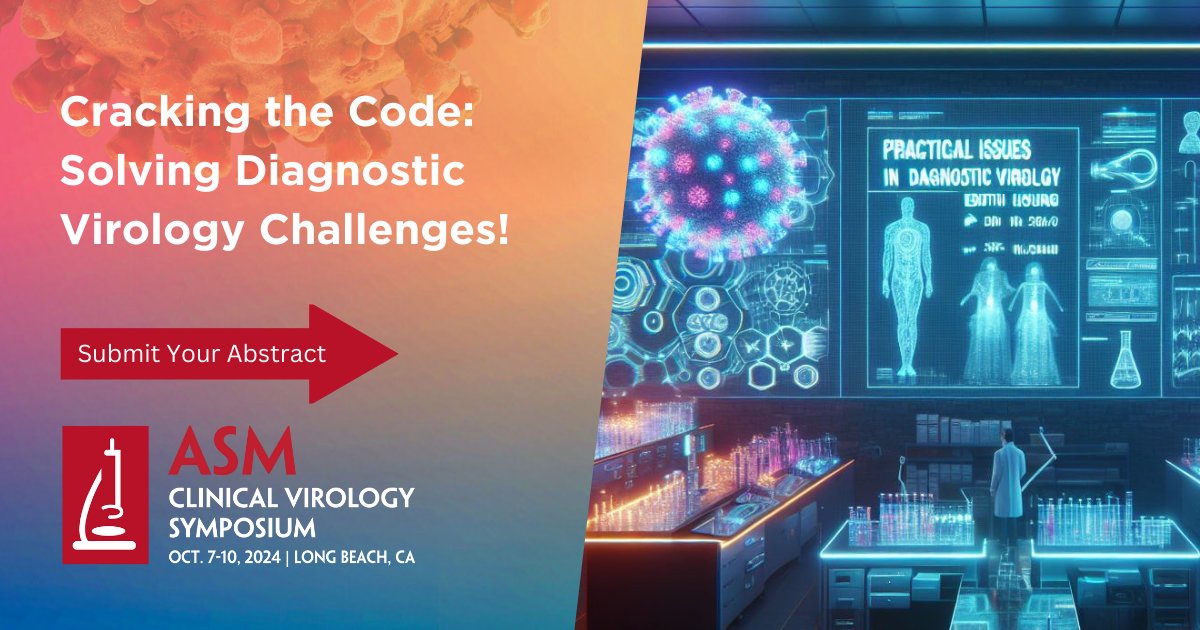 Are you ready to dive into the world of diagnostic virology and uncover its secrets? #ASMCVS is calling for bright minds like yours to present groundbreaking research and innovative insights. Submit your abstract: asm.social/1Ty
