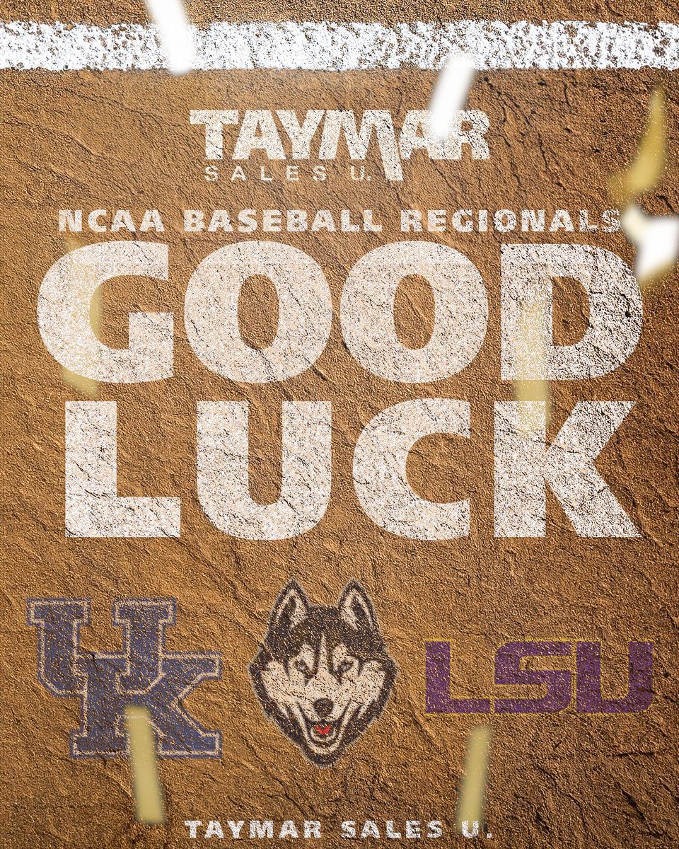 Three of our Taymar teams have survived and advanced their respective conference tournaments to make the field of 64. Good luck to @UKAthletics @uconnhuskies and @LSUSports on the diamond as they fight for a chance to play in Omaha! #RoadtoOmaha #BBN #BleedBlue #GeauxTigers