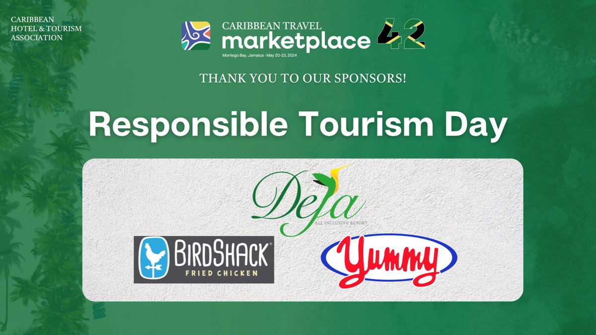 A heartfelt thank you to our incredible Responsible Tourism Day sponsors for their support in making our first annual CHTA Marketplace Responsible Tourism Day a success!

#CHTAMarketplace42 #ResponsibleTourismSponsors #SustainableTourism #ResponsibleTourism