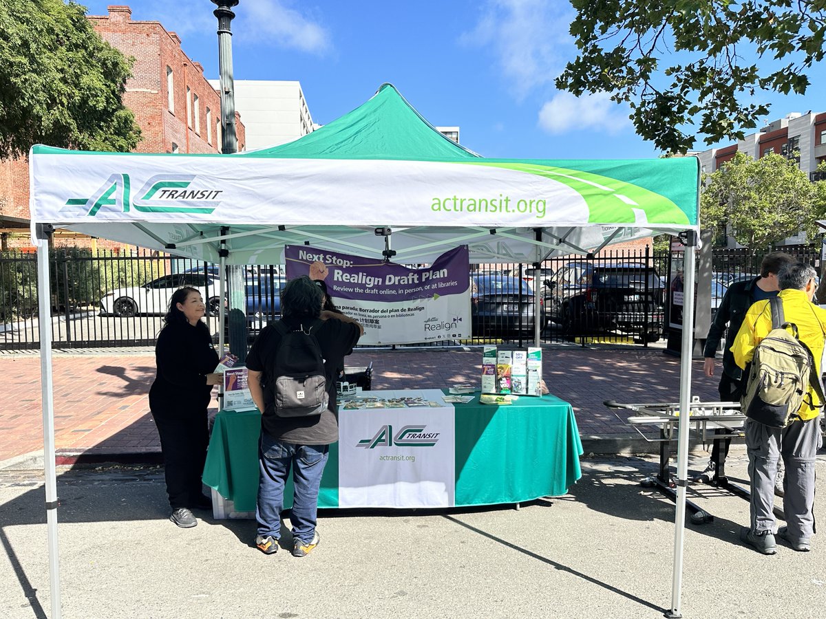 Join us at the San Leandro Cherry Festival on June 1, 10 AM - 6 PM! We'll have giveaways and answer your questions about bus service and Realign. Ride with Lines 1T, 10, 28, 34, or 35 Detours: bit.ly/3WYrU3F / bit.ly/3Kn66Hh Event info: bit.ly/3R4L6bY