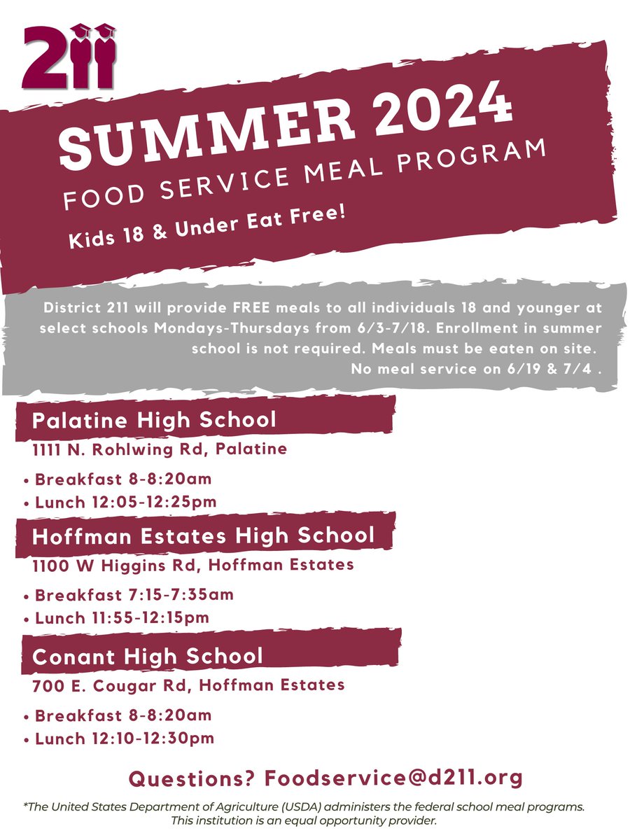 FREE breakfast and lunch this summer for all under 18 ... check out the details.