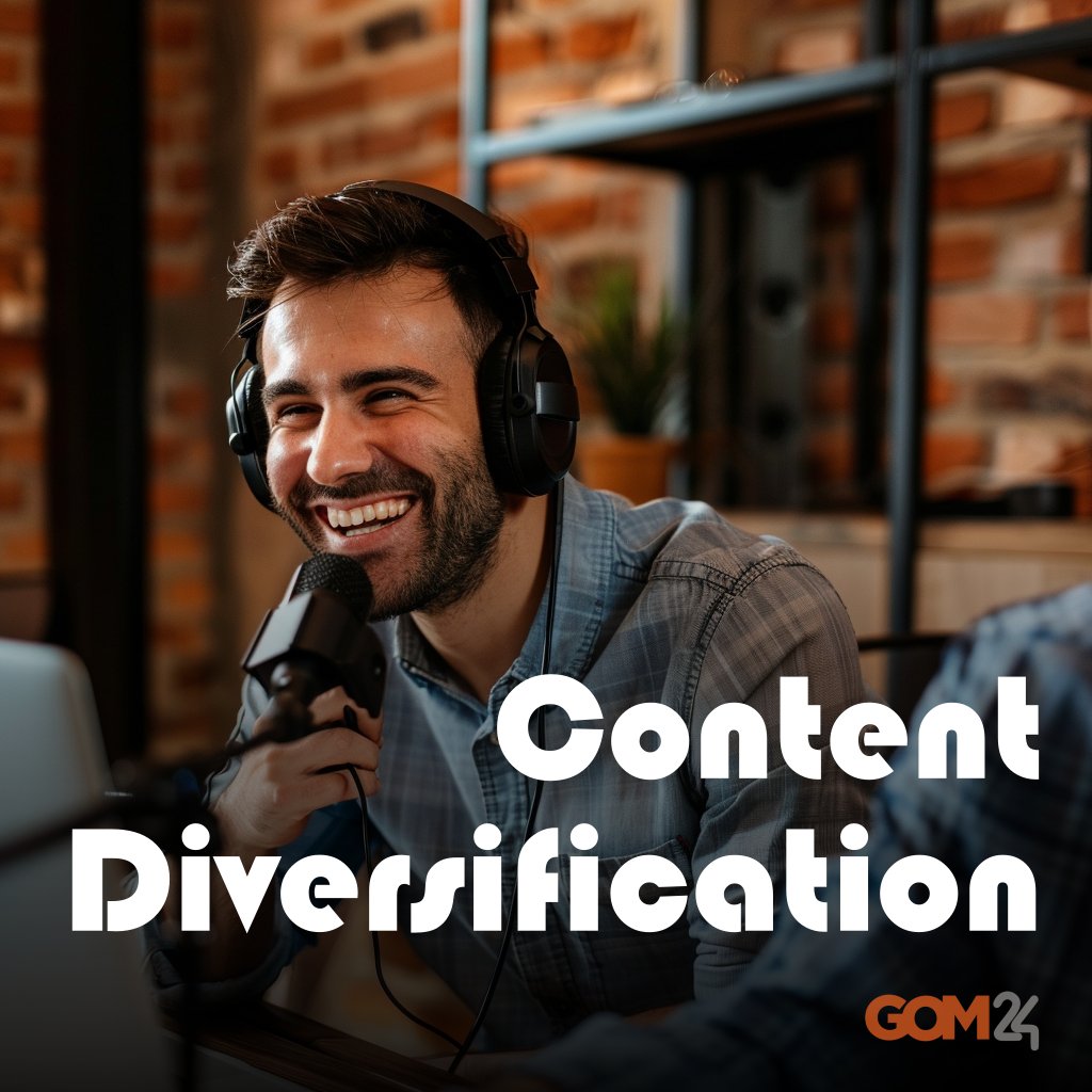 Expand your content portfolio beyond text and images. Incorporate podcasts, webinars, and interactive tools to engage your audience.

#ContentDiversification #EngageAudience #GOM24