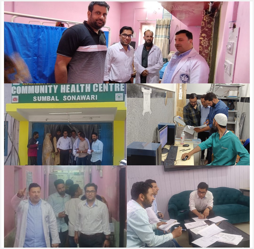 On the directions of SDM Sumbal Aamir Choudhary two Teams were constituted under the supervision of Tehsildar Sumbal and Hajin conduct surprise visits to CHC Sumbal and Hajin assessed the healthcare services besides inspecting different units of Health Centers. @dcbandipora