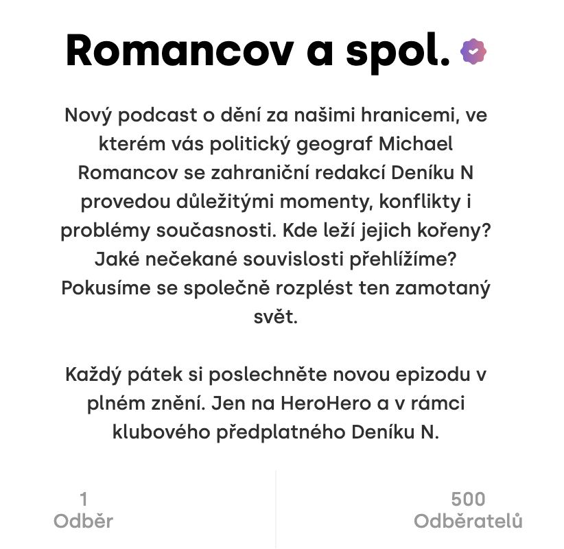 MichaelRomancov's tweet photo. Páni,  už je Vás 500! Podcast R. &amp; spol.  má "vánoce"  a snad Vás,  spolu s @Anita_Mejzrova @janacigler @DominikaPihova @PetraBerkating @JanWirnitzer @FilipZajicek budeme bavit i nadále. Díky @enkocz @kajaplana @Simindr @vitsvo ! https://t.co/QdQqdDntHH