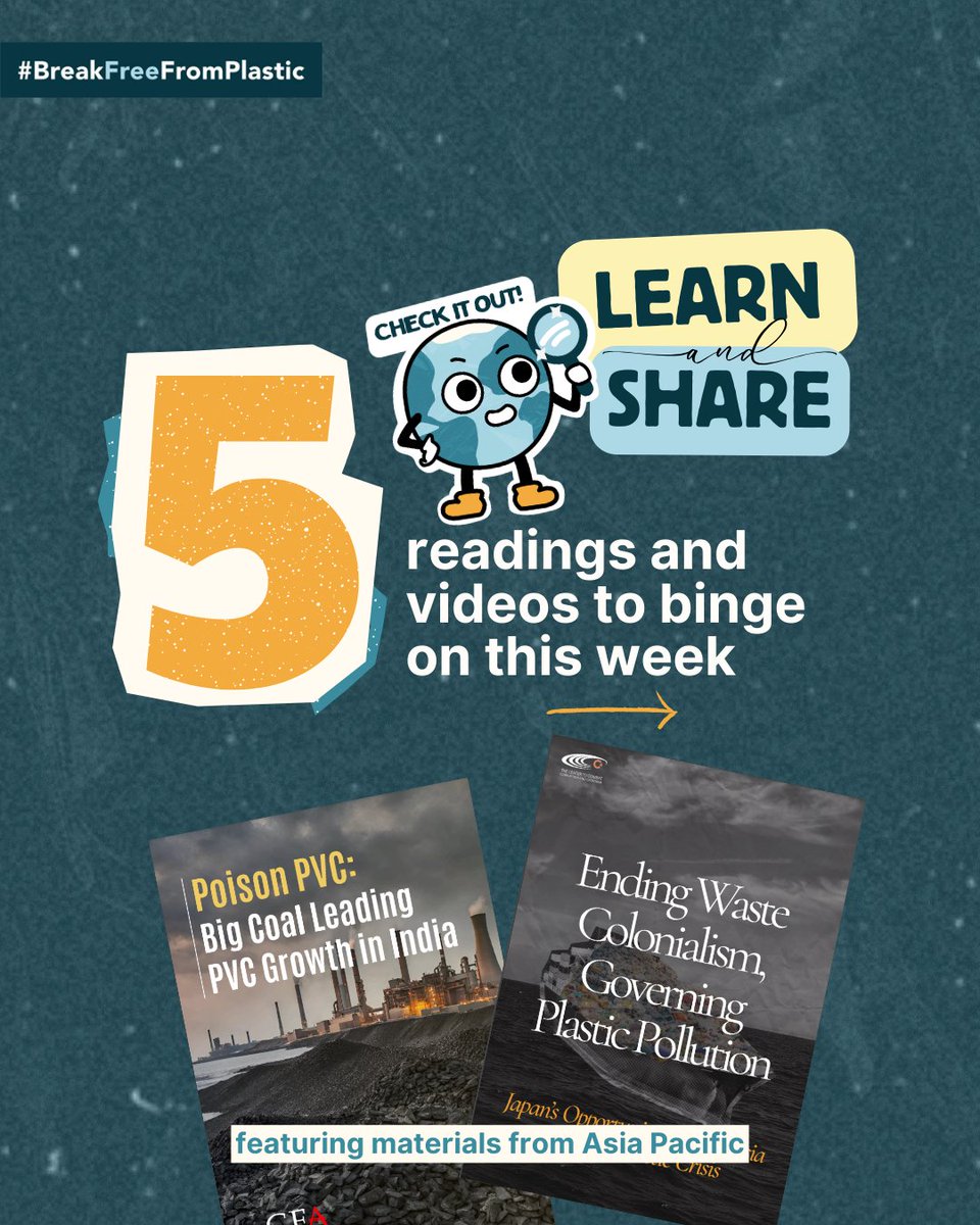 brkfreeplastic's tweet image. As the week ends, here are some videos and new reports to check out from the month of May. 🎥 📚

Learn and share! 🧵👇

#BreakFreeFromPlastic #reusesolutions #wastecolonialism #wastetrade #pvc #climatefinance