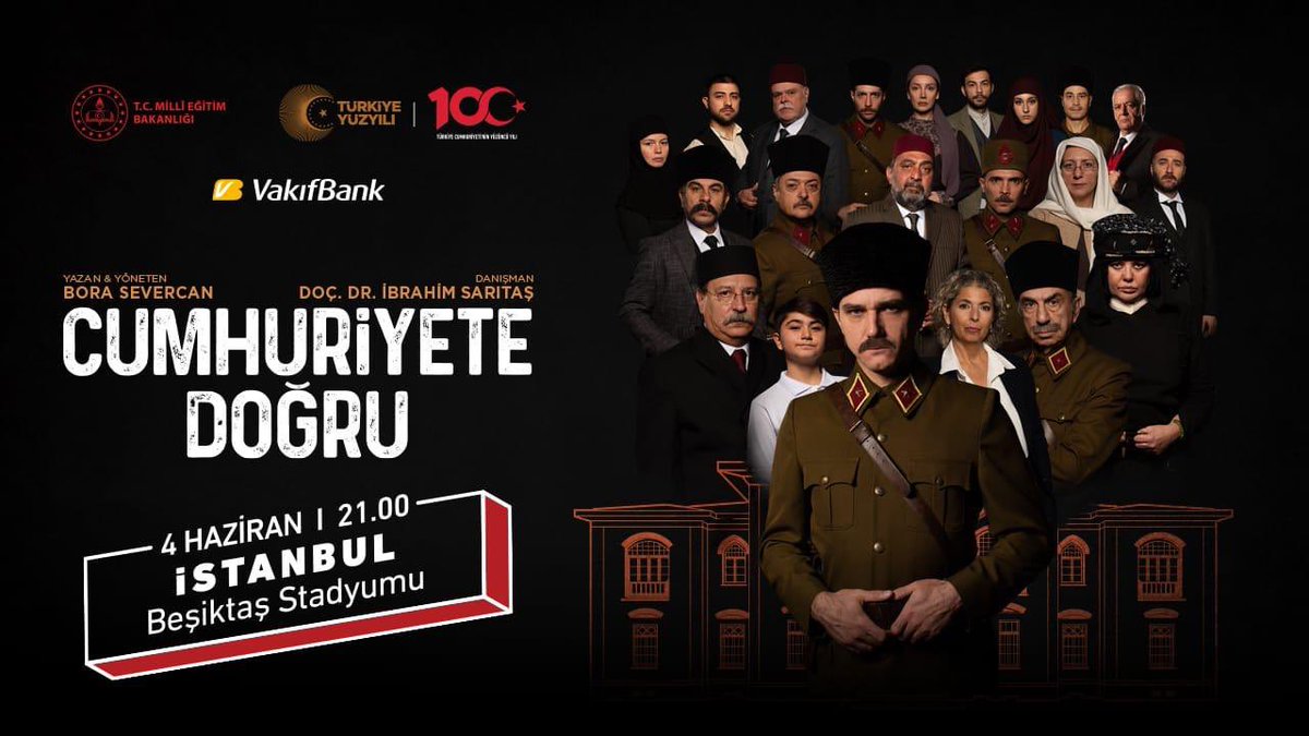 isaritas_'s tweet photo. Milli Eğitim Bakanlığımızın sahneye koyduğu tiyatro oyunu "Cumhuriyete Doğru", 30 bin izleyiciyle Beşiktaş Stadyumu'nda özel bir gösterimle buluşuyor.. @Yusuf__Tekin @omurfatih @vsevercan @ahmetyenilmez @ziyakurkut @BoraSevercan @zuhalyalcin @sefazenginsefa https://t.co/uCDPTPxFjy