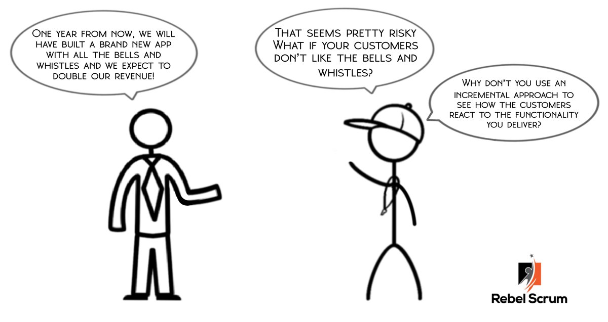 In this article from PST Mary Iqbal, it seems pretty unrealistic to think that we could envision all of the customer’s requirements upfront. But that’s what many of those using a Waterfall approach to value delivery are trying to do. ow.ly/1Lr550RYotX <a href="/rebelscrumsite/">RebelScrum</a> #Agile
