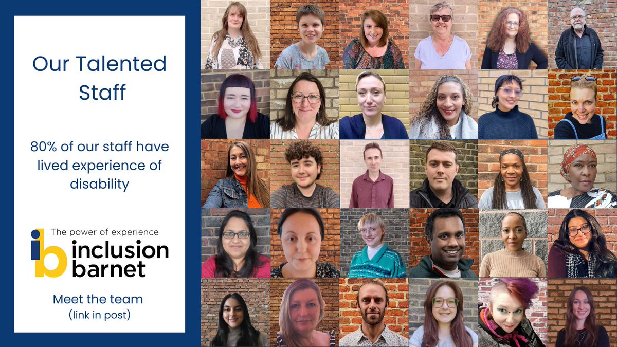 InclusionBarnet's tweet photo. Did you know that over 80% of our staff have lived experience of disability?
We are proud to be user-led and that's why we make great community partners on co-design projects that strive to be inclusive.
Meet our team: https://t.co/yi1u48U0DS
#PeerLed #Disabilty #DDPO https://t.co/Iilch3SzGA