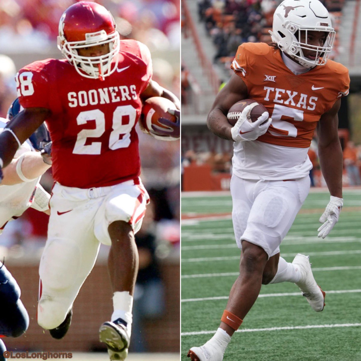 loslonghorns's tweet photo. Who was the better College RB #Hookem #BoomerSooner  #SEC
 
RT for Adrian Peterson
Like for Bijan Robinson 🤘🏽 https://t.co/mXN8xBn1uM
