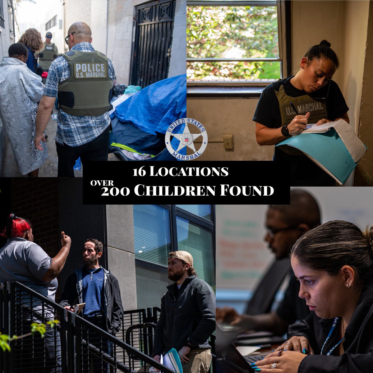 In 2023, the USMS, along with other organizations, led a 10-week national operation resulting in the recovery or safe location of 225 endangered missing children.

#UnitedStatesMarshals #WWFY #OperationWeWillFindYou