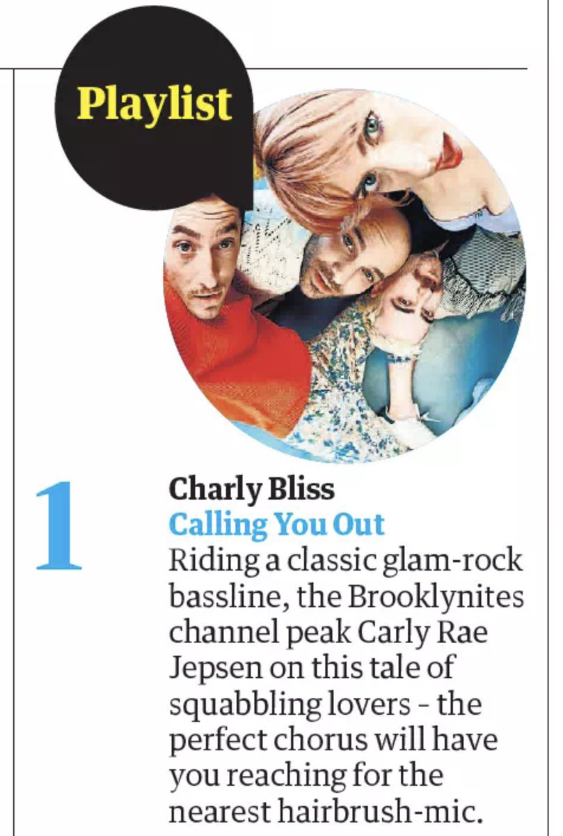 Thanks to @guardianmusic for making ‘Calling You Out’ by @charlybliss their top pick of this week’s singles 💘 Watch the video here: youtube.com/watch?v=xqqS7G…