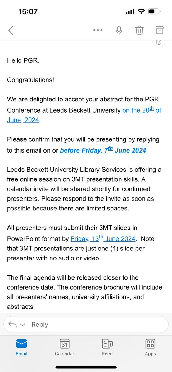 I am delighted that my abstract for the PGR Conference at Leeds Beckett University has been accepted ! Look forward to the event day ! <a href="/wlv_uni/">University of Wolverhampton</a> <a href="/WlvDoctorals/">Doctoral Researchers Society-University of Wlv.</a> <a href="/WLV_DoctoralCol/">The Doctoral College</a> <a href="/WolvesSU/">Wolverhampton Students’ Union</a>