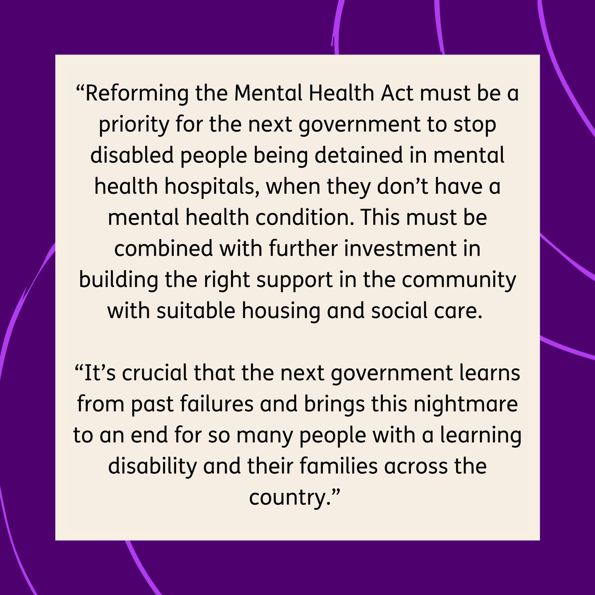 It's 13 years since the abuse at Winterbourne View was uncovered by BBC Panorama.

But there are still over 2,000 people with a learning disability and/or autism stuck in mental health hospitals at an increased risk of abuse. 

This is unacceptable - we need action now.