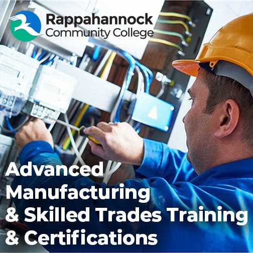 #RCC offers a variety of #workforce programs that provide fast-track education & training to get you into the #workforce or to earn qualifications in your current position. Register now for Fall classes!

More: rappahannock.edu/explore-progra…

804-333-6730
advisor@rappahannock.edu