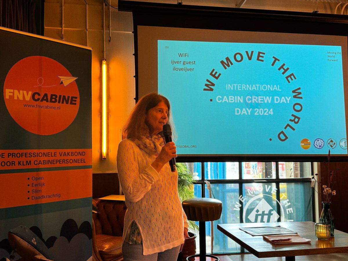 ETF joined <a href="/ITFglobalunion/">International Transport Workers' Federation (ITF)</a>'s Global Cabin Crew event in Amsterdam, for the International Cabin Crew Day! It is essential to recognise cabin crew as Safety Professionals, ensuring the safety of everyone on board.

#WeAreETF #CabinCrew