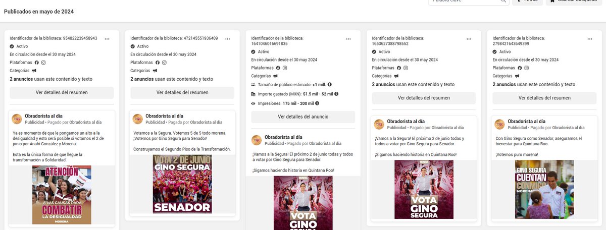 #México Durante esta veda @PartidoMorenaMx en #QuintanaRoo está siendo cometiendo delitos electorales. En varias publicaciones de @Meta sigue promocionando a @EugenioSeguraV y @AnahiGonzalezQR lo cual se denuncia ante @FiscaliaElecMx y @INEMexico