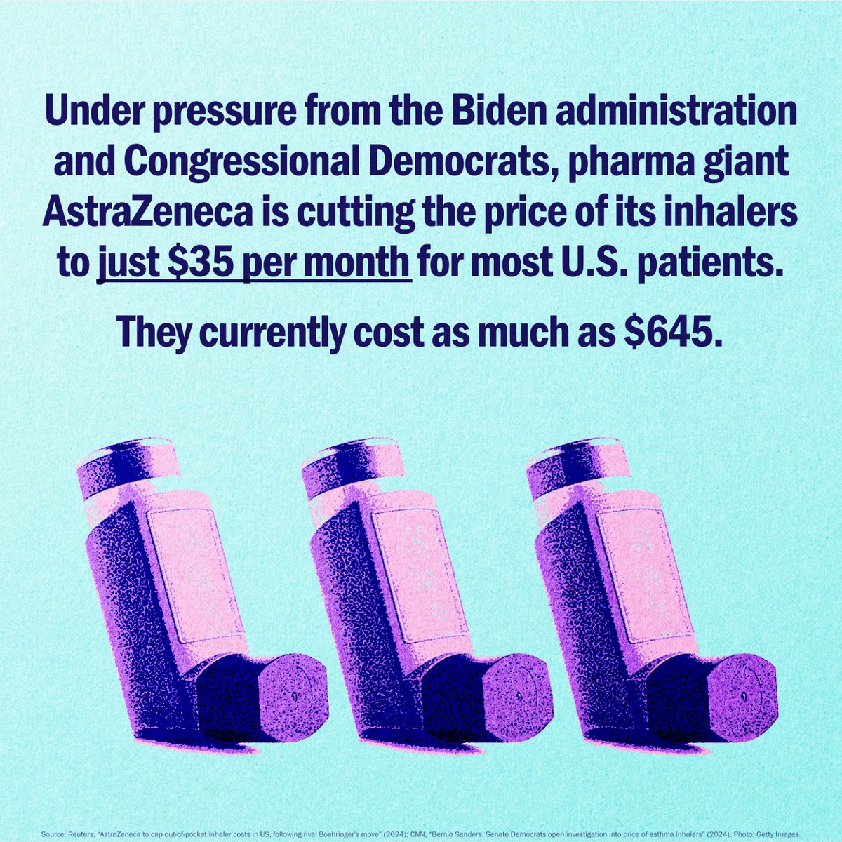 Great news for patients! Starting June 1, the cost of some inhalers is capped at $35/month! #BreatheEasierWithBiden Read more: cnbc.com/2024/03/26/hea…