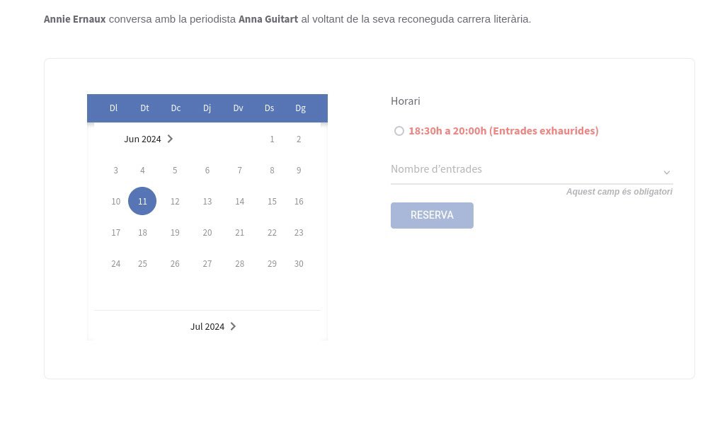 PepaFontal's tweet photo. Annie Ernaux ha tardado menos en agotar entradas que Taylor Swift. https://t.co/IgJhiScAzD