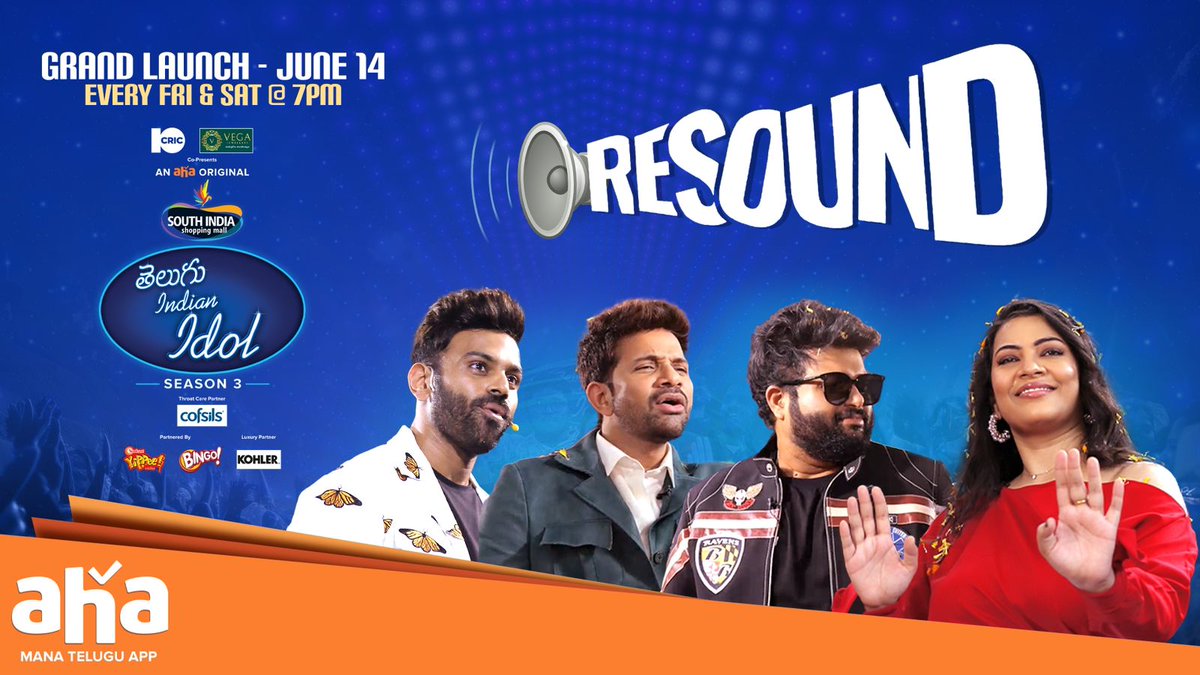 Chichaa eesari RESOUND gattiga undabothundi. 🔥🔥 Get ready for The Biggest Singing Show 

Watch Resound▶️youtu.be/09gQdN1jqKk

#TeluguIndianIdolS3 Grand Launch June 14,

Every Friday & Saturday at 7PM  

 @ahavideoIN #AHA #IndianIdol @geethasinger @MusicThaman @singer_karthik