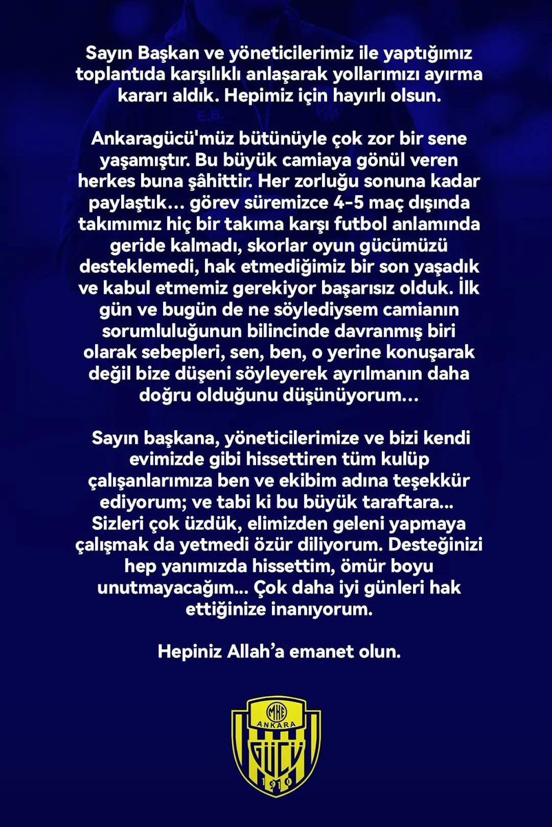 Emre Belözoğlu'ndan Ankaragücü açıklaması.