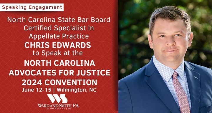Calling all legal professionals! Join us at the #NCAJ 2024 Convention in #Wilmington from June 12 to 15. Attorney Chris Edwards will share his invaluable insights on preparing to succeed in Appellate courts. Don't miss out! buff.ly/3X38ACh #personalinjury