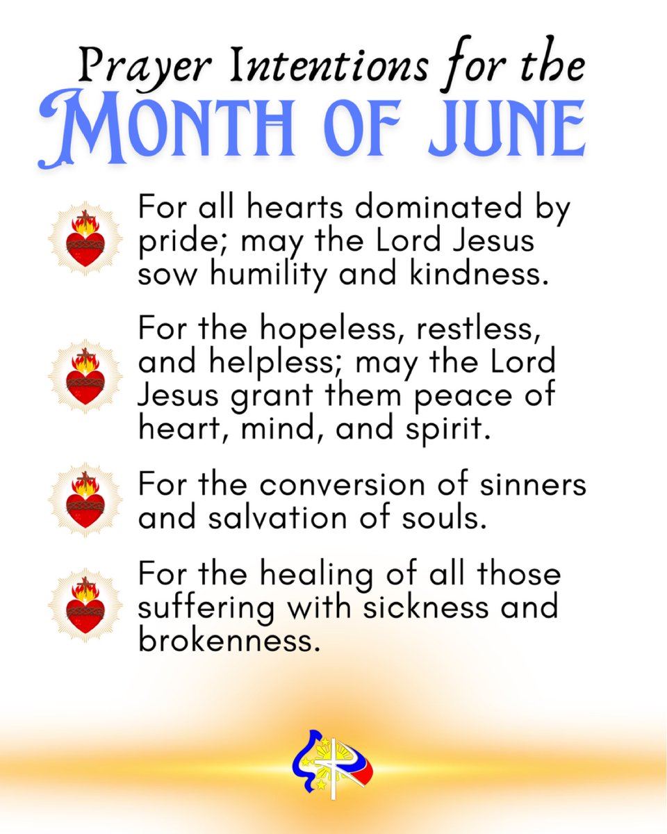 katolikongpinoy's tweet photo. Prayer Intentions for the MONTH OF JUNE! ❤️

#SacredHeart #HumilityMonth https://t.co/2LMa2Bp5kK
