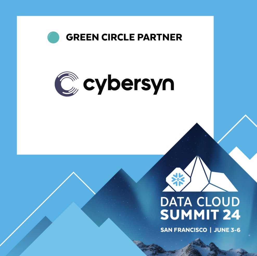 The Cybersyn team is looking forward to a big week at @SnowflakeDB Summit. Visit us at booth 1320 and sign up for the below: 

❄ Accelerate Growth With Real-Time Customer & Competitor Insights: bit.ly/3VfNq2A 
❄️How Cybersyn Uses Snowflake Cortex To Create Datasets: