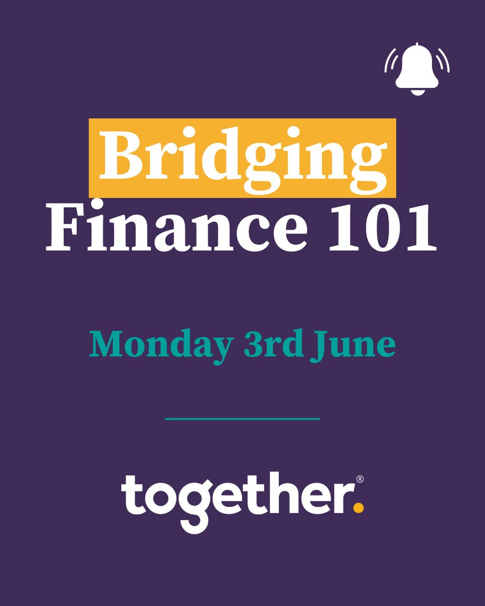 📣​ From Monday, we’ll be bringing you everything you need to know about bridging finance!

🙌 From explainers and scenarios, to case studies and research, follow us for it all.

#bridgingloans #BridgeItNow #togethermoney #ukproperty #propertyfinance #propertyambitions