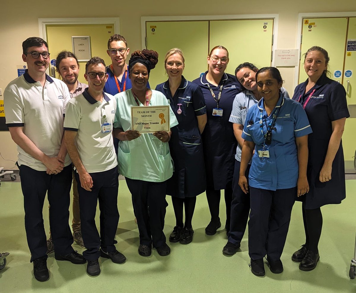 Proud of our team winning <a href="/MFTnhs/">MFT NHS</a> team of the month! 👏🏼 👏🏼 

Go Major Trauma Team! 🚁 🚑 

You all work so hard &amp; deserve this recognition! 

‘The strength of the team is each individual member. The strength of each member is the team’ 

#majortrauma #medicine #nursing