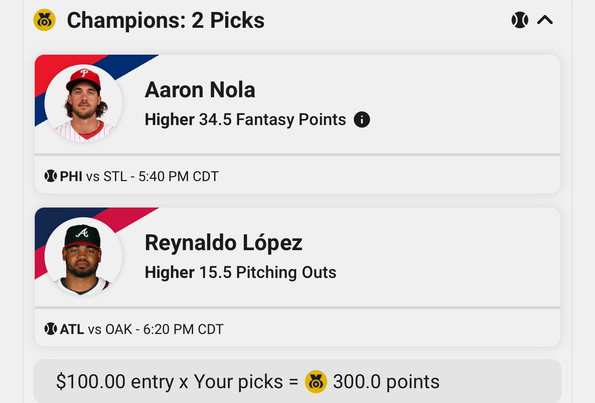 🚨 Ladder Challenge Day 3! 🪜 

DAY 3 IS HERE LOOKING TO CASH SWEAT FREE PAIRING MY POTD NOLA WHO I LOVE TODAY WITH A PROP I GOT FROM MY TWIN @Mellowbets I FW BOTH THESE PROPS LOCK THIS SHIT IN AND IF WE CASH GIVEAWAY‼️

Day 1 $25–>$75✅
Day 2 $50–>$150✅
Day 3 $100–>$300