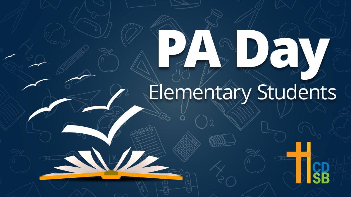 Monday, June 3rd is a PA Day for elementary schools. This means no school for #HCDSB elementary students on Monday!