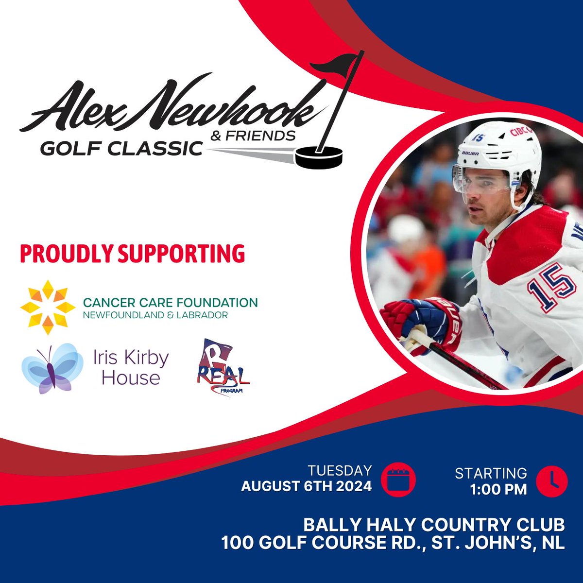 Alex Newhook Golf Classic (@angolfclassic) on Twitter photo <a href="/AlexNewhook_/">Alex Newhook</a> is proud to announce the date of his inaugural Alex Newhook and Friends Charity Golf Classic!
Proudly supporting The Real Program, Cancer Care Foundation and the Iris Kirby House.
<a href="/Cancercarefdn/">Cancer Care Foundation</a> <a href="/iriskirbyhouse/">Iris Kirby House</a> <a href="/CityofStJohns/">City of St. John's</a> <a href="/AlexNewhook_/">Alex Newhook</a> is proud to announce the date of his inaugural Alex Newhook and Friends Charity Golf Classic!
Proudly supporting The Real Program, Cancer Care Foundation and the Iris Kirby House.
<a href="/Cancercarefdn/">Cancer Care Foundation</a> <a href="/iriskirbyhouse/">Iris Kirby House</a> <a href="/CityofStJohns/">City of St. John's</a>