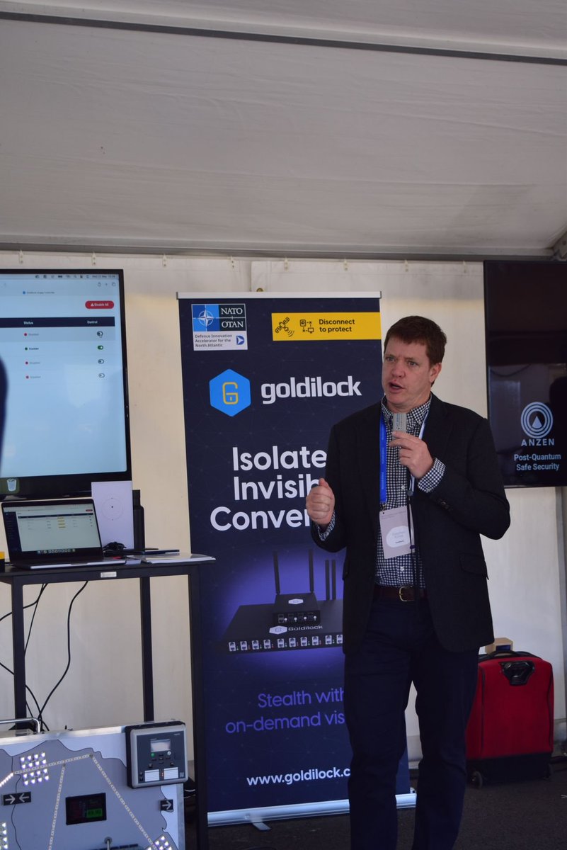 GoldilockSecure's tweet photo. @austdefence @DefenceAust Thank you for the write-up and interest! Have just had an intensive Demo Day via @NATO DIANA in Estonia with @tehnopol and @EBAN_org, winning the DefenseTech Showcase 👏.
#NATODIANA #NCSCForStartups https://t.co/sQtfkT8ZkR