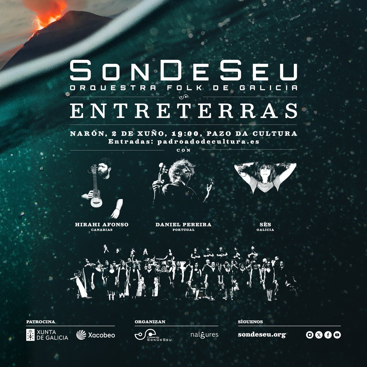 Este domingo 2 de xuño levamos o volcán de EntreTerras a Narón. A partir das 19:00 hs. estaremos no Pazo da Cultura facendo todo o posible para que desperte. As entradas están á venda en padroadodecultura.es Vinde!!! 🌋🌋🌋
