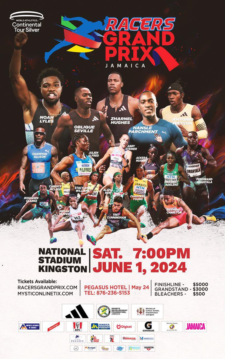 Tickets are still on sale at the @JamaicaPegasus #RacersGrandPrix