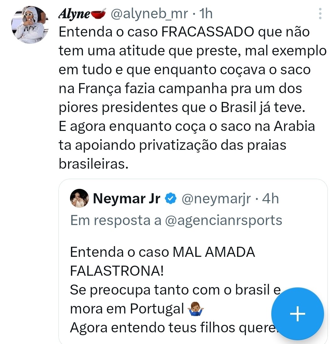 Aí a bonitona feminista chama o cara de fracassado e priva os comentários, porque não quer argumentar @alyneb_mr , libera os comentários aí safada...