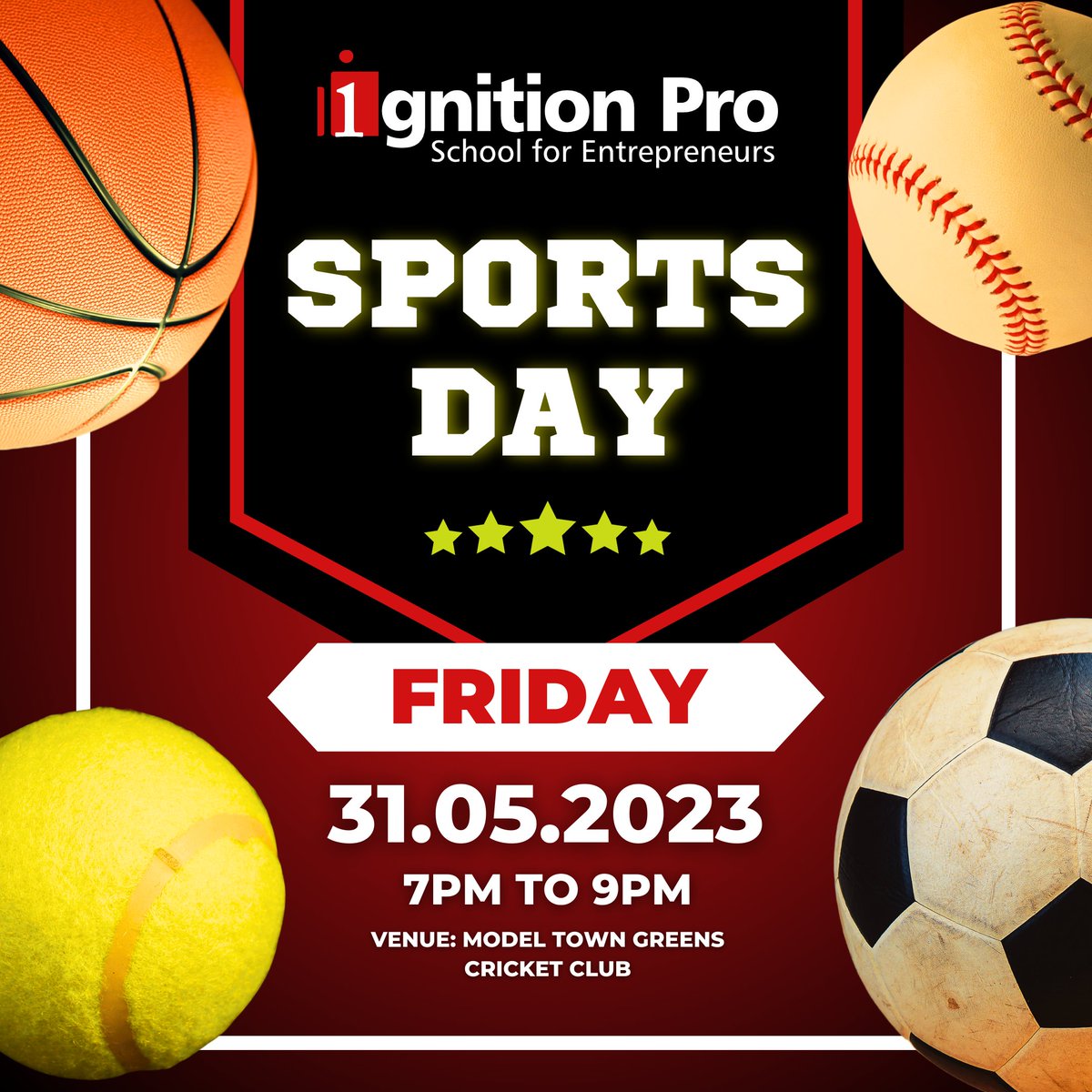 ignition_pro's tweet image. It's game time at Ignition Pro - School for Entrepreneurs!
Join us for an evening of friendly competition and fun activities at Sports Day.

📅 Date: 31st May 2024 (Friday)
⏰ Time: 7pm to 9pm
📍 Venue: Model Town Greens Cricket Club

#sportsday #students #activties #fun