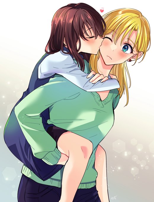 「kissing cheek long sleeves」 illustration images(Latest)