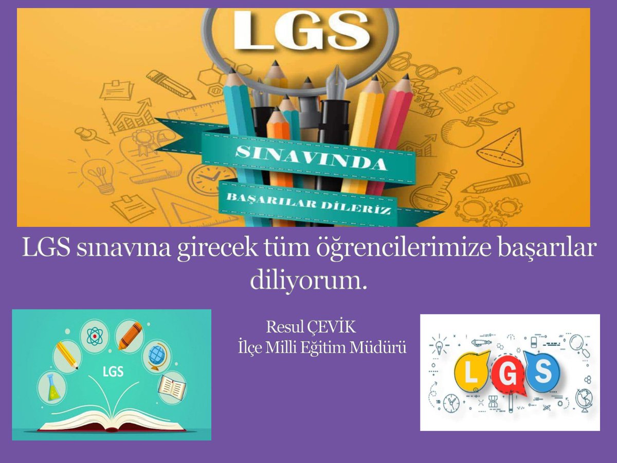 Pazar günü yapılacak LGS sınavında tüm öğrencilerimize başarılar diliyoruz.