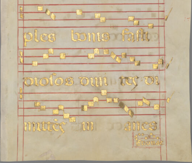 this #chant is #shiny ! & probably also really annoying to sing from if you are trying to actually do vespers for corpus christi. but, GOLD!
(facing page must also have been pretty extra but it isn't at @HoughtonLib...)
#fragmentfriday

fragmentarium.ms/overview/F-y04u