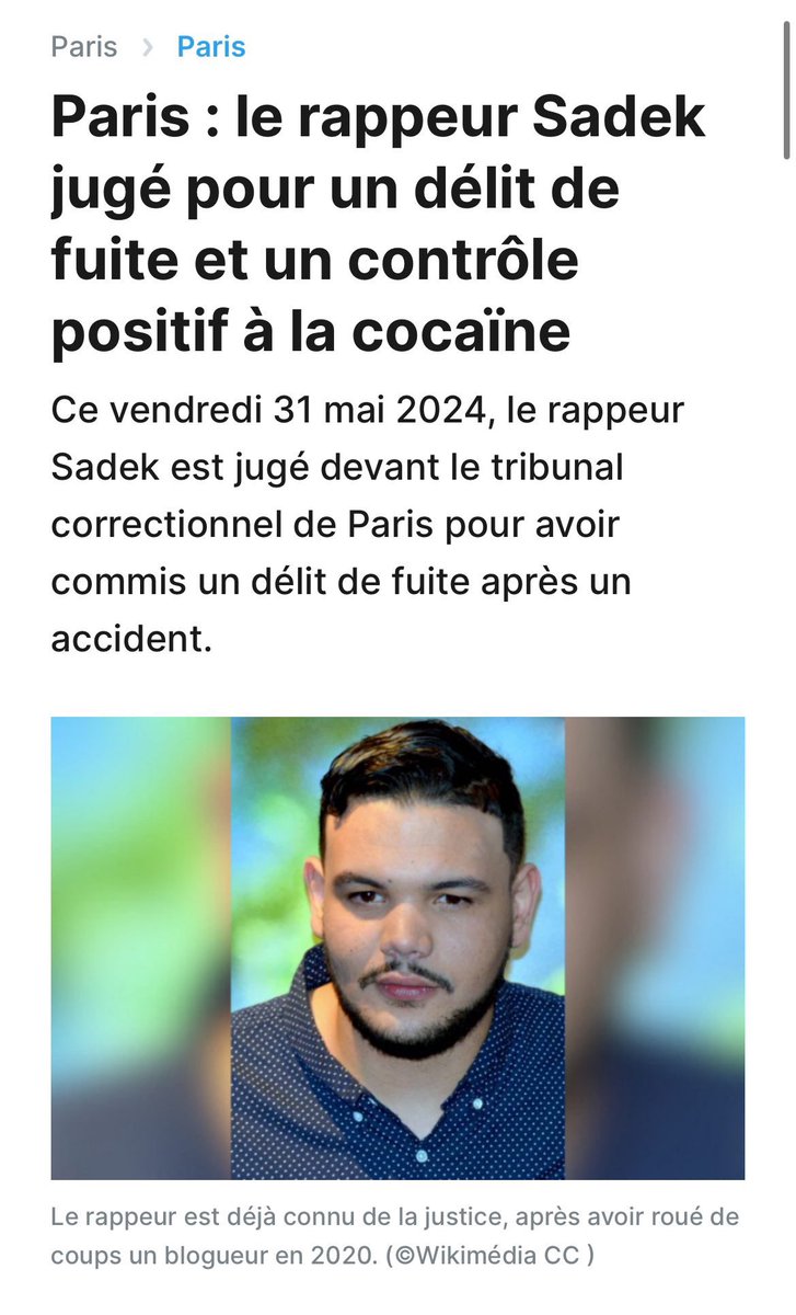 .@Sadekniuum petit cachetier!!! On va suivre ça de trait près. 🏴‍☠️ leparisien.fr/faits-divers/l…