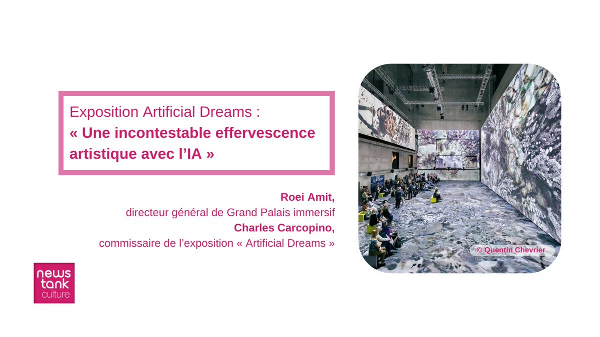 [INTERVIEW] « Ce que l’on voit dans l’exposition “Artficial Dreams”, ce sont des imaginaires d’artistes », indiquent <a href="/RoeiAmit/">Roei Amit</a>, directeur général de <a href="/GPImmersif/">Grand Palais Immersif</a>  et Charles Carcopino, commissaire de l'exposition

⦿ Une interview disponible ici : culture.newstank.fr/article/view/3…