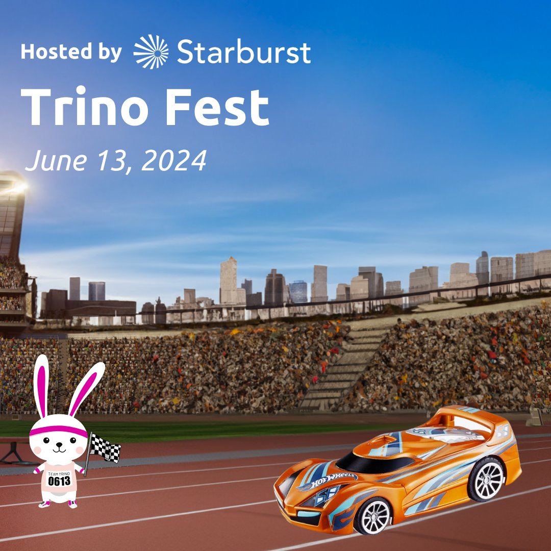 starburstdata's tweet image. Trino Fest is coming in hot! 🏎️ 🏁

Join us on June 13 virtually or in Boston to hear from leaders across the big data industry about their experiences and insights about Trino.

Save your spot now: okt.to/OqHojz
#trinodb #TrinoFest2024