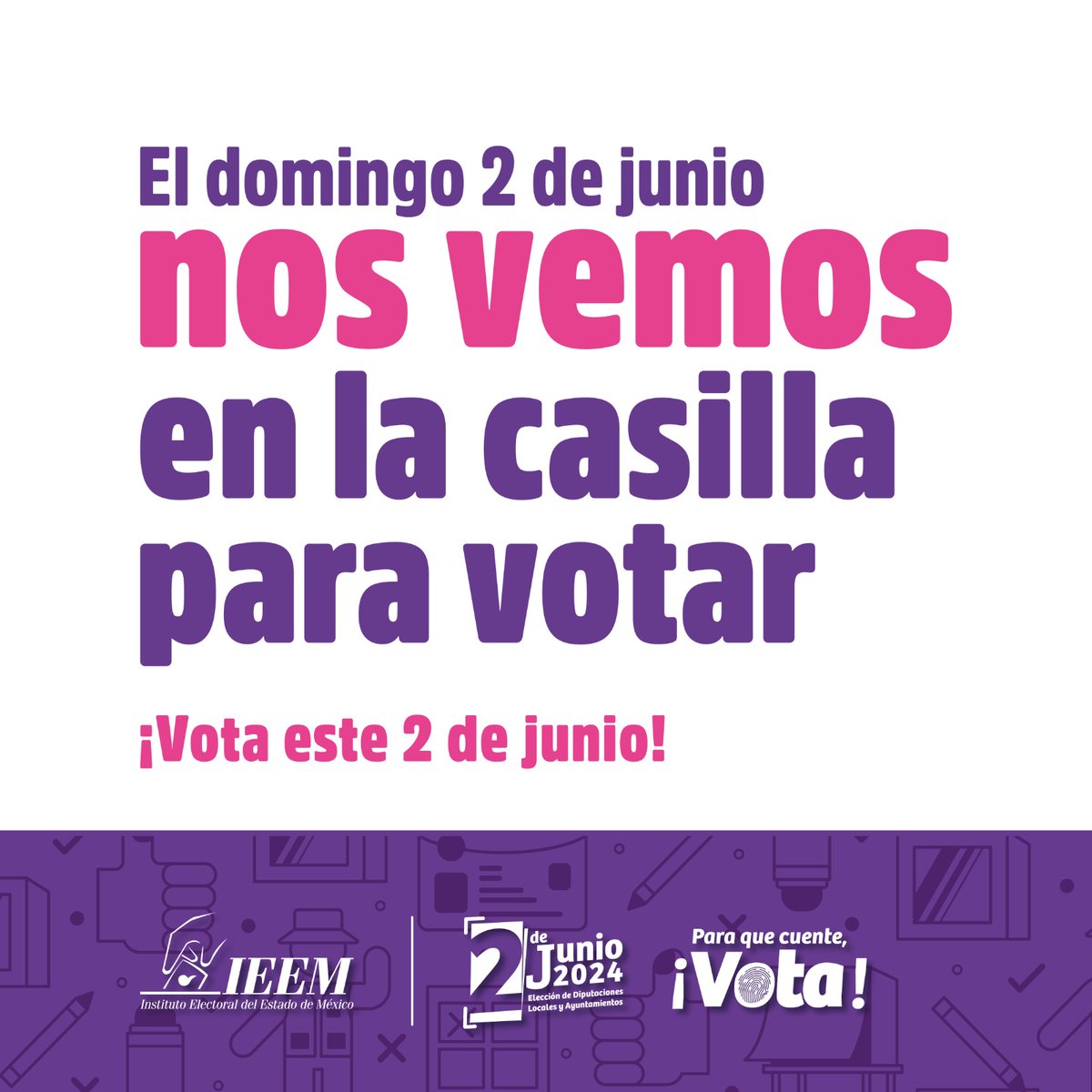 Este 2 de junio, ¡Nos vemos en la casilla 🗳 para elegir Diputaciones Locales y Ayuntamientos! ¡Infórmate, participa y haz tu mejor elección! 🙋🏻‍♀️🙋🏽 #ParaQueCuenteVota