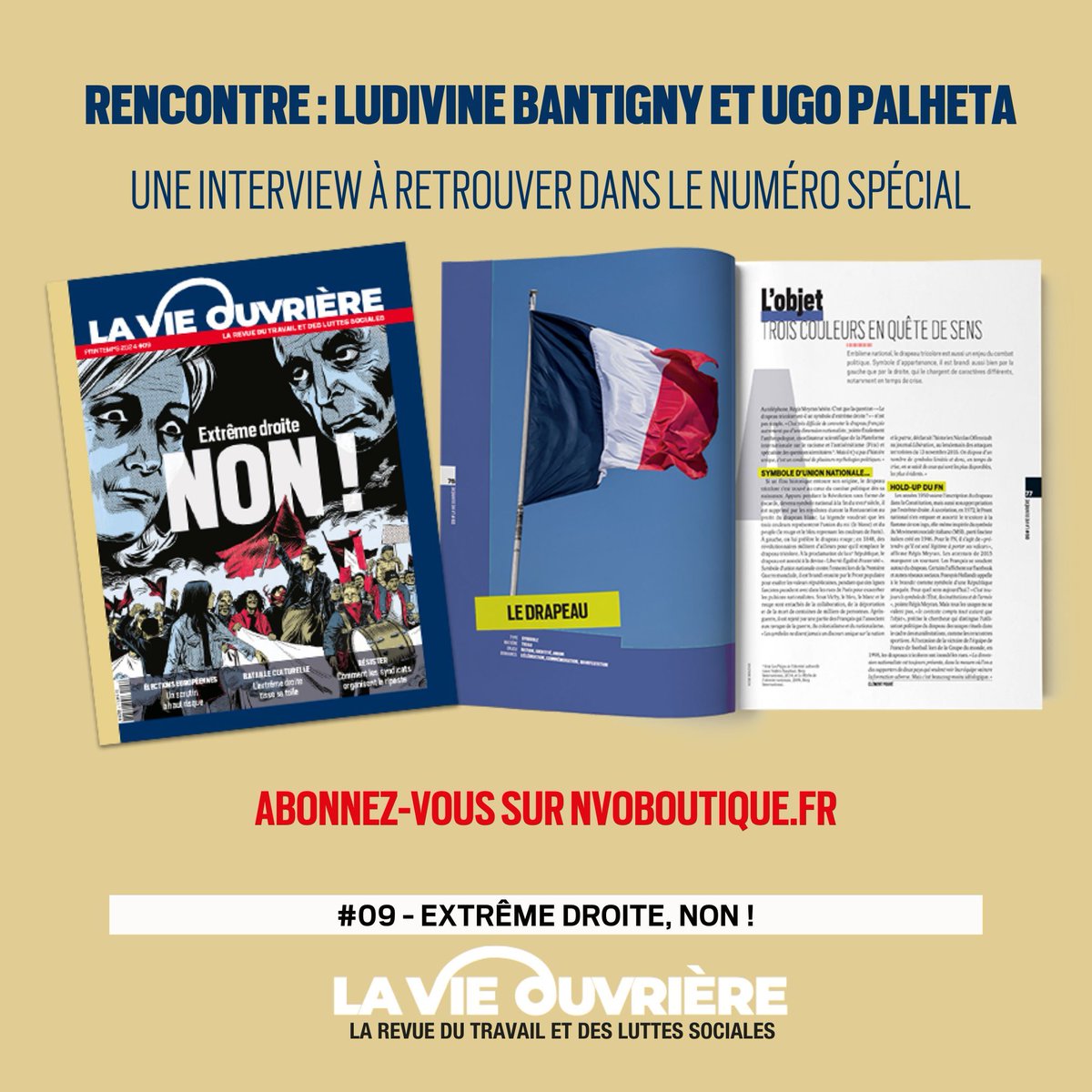 #ElectionsEuropéennes2024 🇪🇺
L’#ExtrêmeDroite pourrait se hisser en tête des scrutins.
@LBantigny et Ugo Palheta ont travaillé sur les #dangers de la #menace #fasciste et sur les moyens de la contrer.
#Interview à lire dans #LaVieOuvrière N°9👉boutique.nvo.fr
NVO